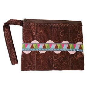 Brown Zippered Pouch (Handmade)